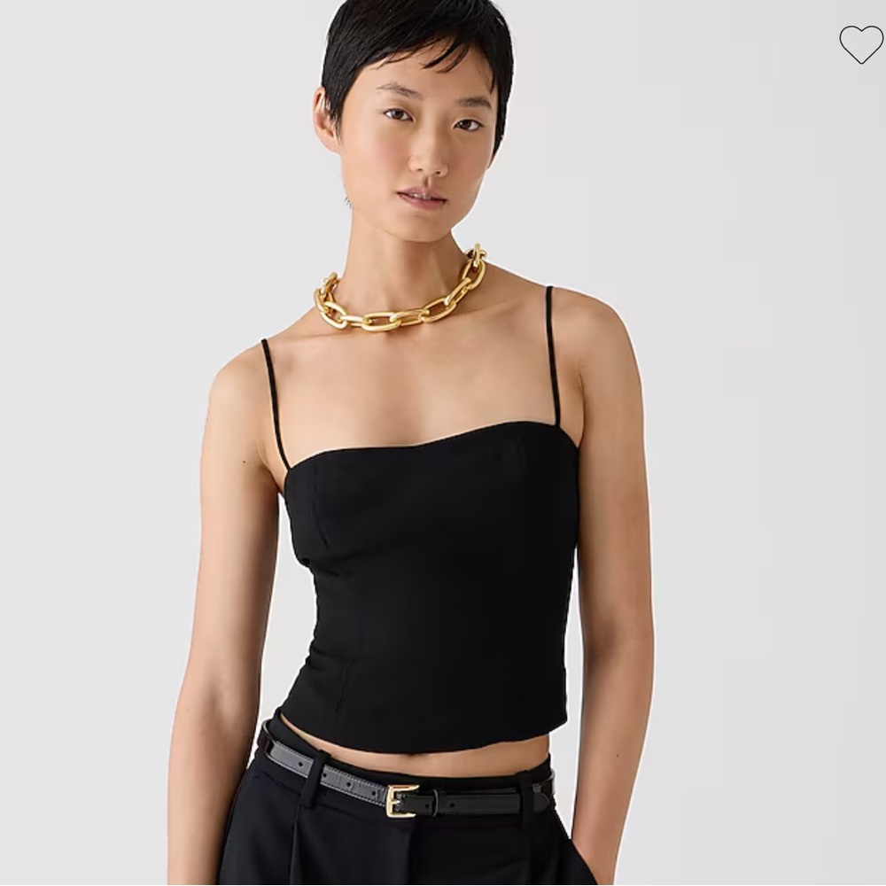 NWT J. Crew Sweetheart bustier top in drapey crepe, black (XL)